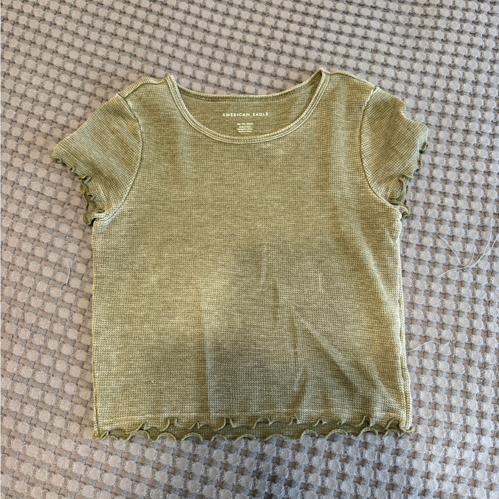 American Eagle Waffle Crew Neck Baby Tee
